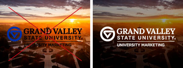 An example of poor contrast and an example of good contrast